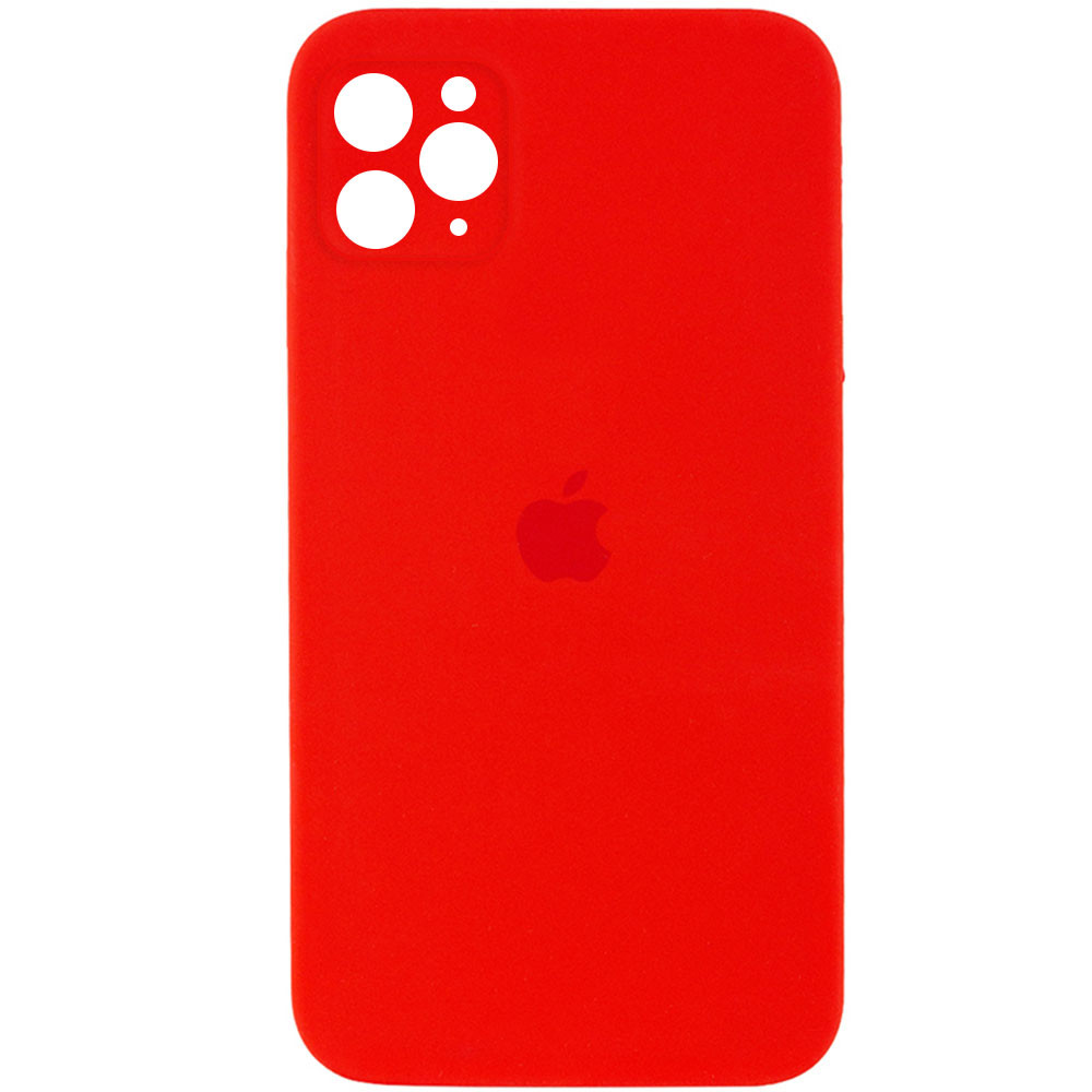 Silicone Case Square Full Camera Protective (AA) для iPhone 11 Pro Max (6.5") (Red)-0